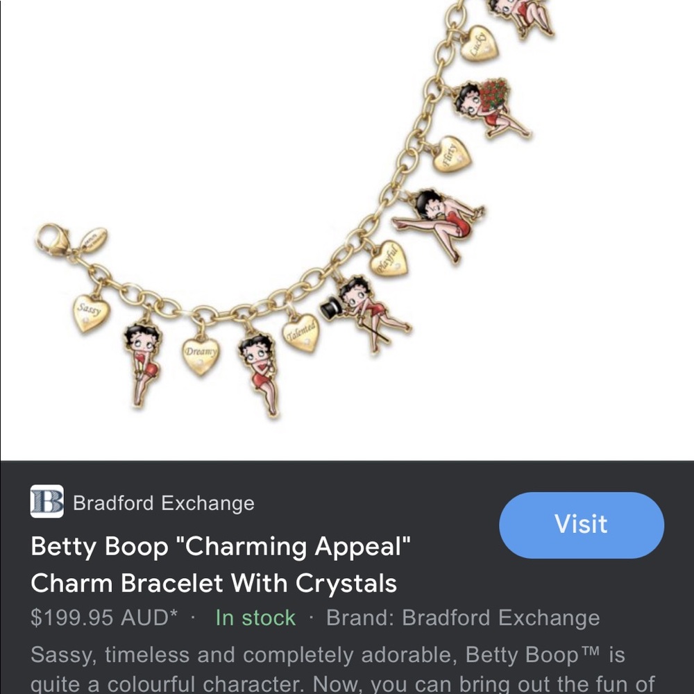 Sassy ,timeless and Completely adorable,Betty Boop,Bracelet...